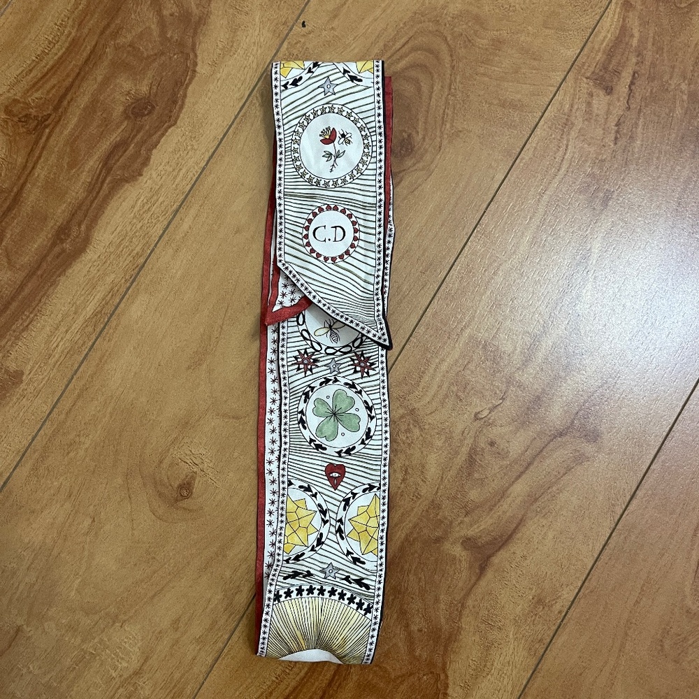 Authentic Christian Dior Silk Mitzah Scarf Le Soleil LIKE NEW